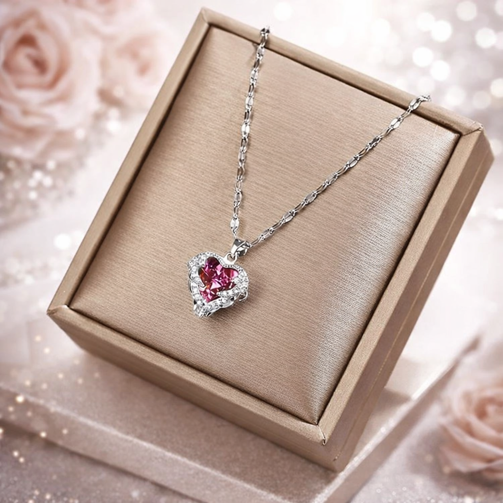 Herz Halskette mit Zirkonia – 316L Edelstahl & 18K Vergoldeter Anhänger für Damen