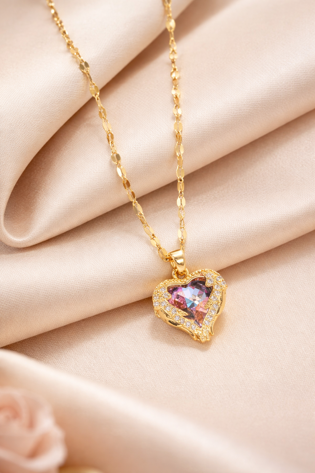 Herz Halskette mit Zirkonia – 316L Edelstahl & 18K Vergoldeter Anhänger für Damen