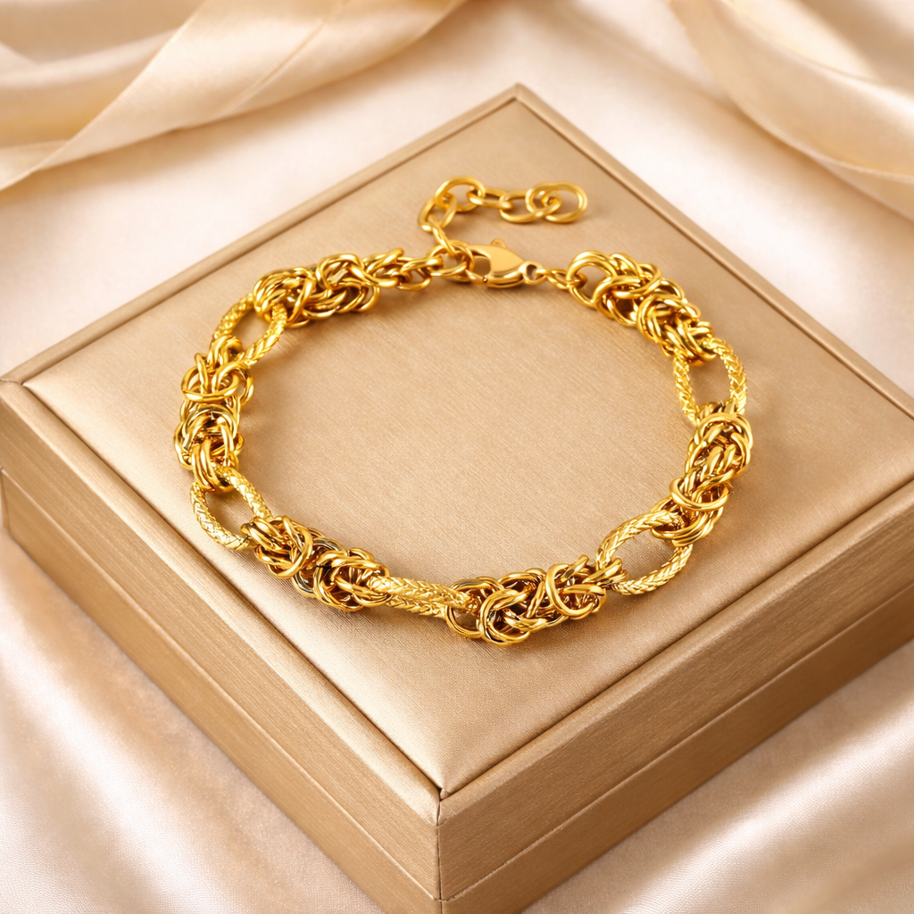 Gold Edelstahl Cuban Chain Armband – 316L Stainless Steel Link Bracelet für Damen & Herren | Trendy Unisex Schmuck Geschenk