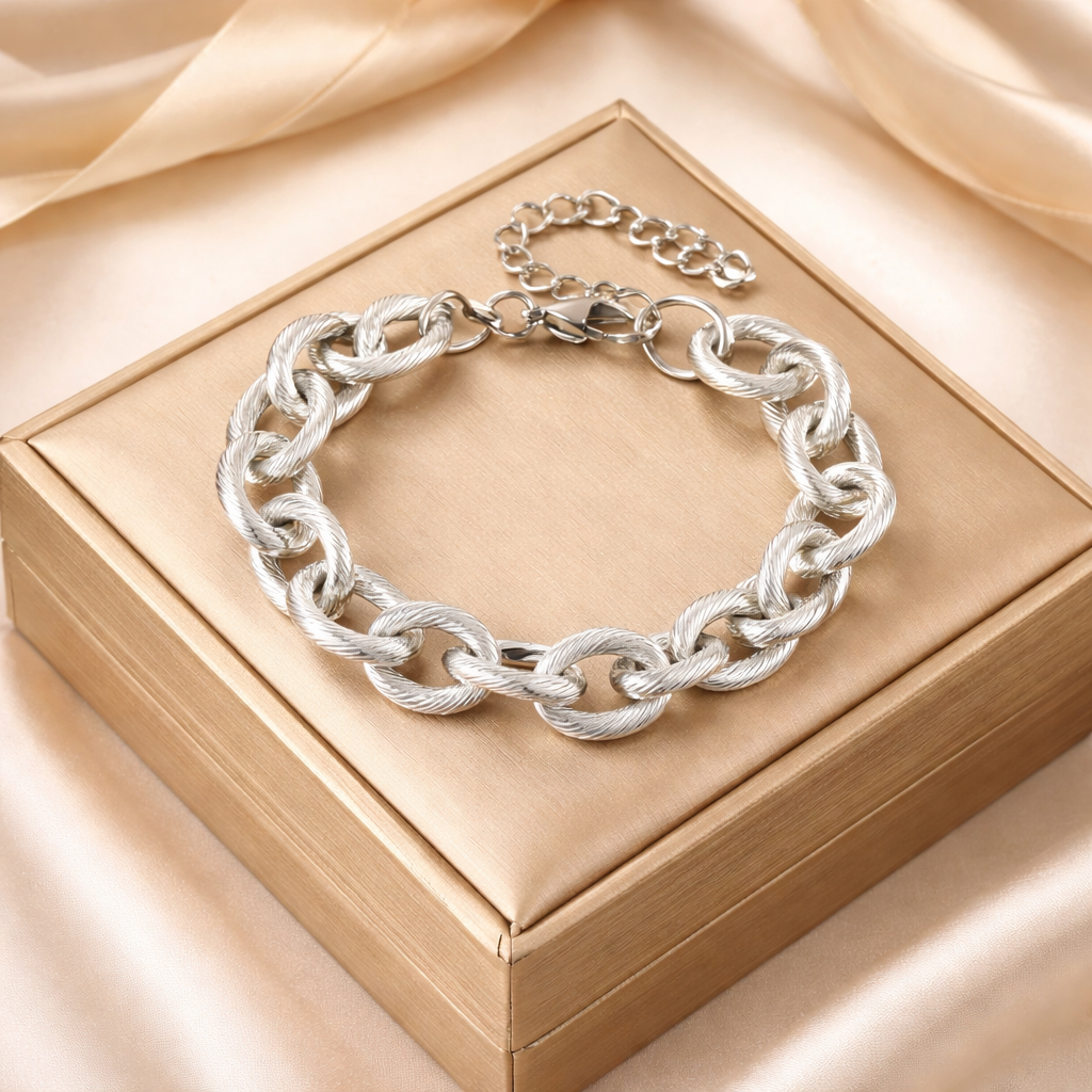 Gold Edelstahl Cuban Chain Armband – 316L Stainless Steel Link Bracelet für Damen & Herren | Trendy Unisex Schmuck Geschenk